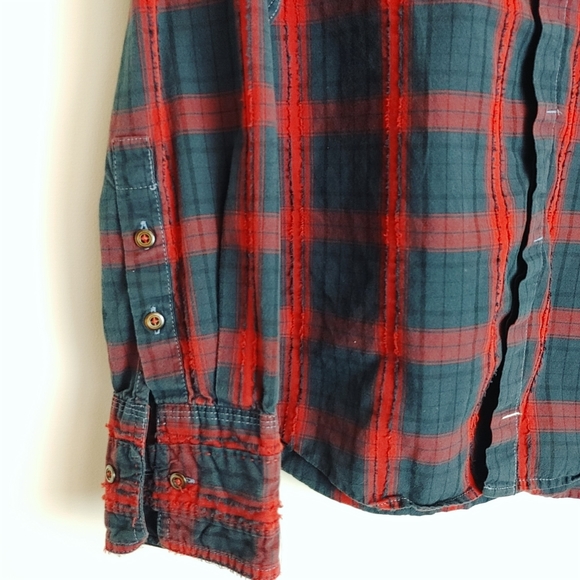 VTG Tommy Hilfiger Red & Blue Shirt with Large Logo on Back Long Sleeve - Picture 5 of 7